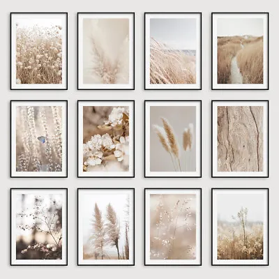 Beige Botanical Wall Art Prints Bedroom Living Room Posters Pictures Home Decor • £3.49