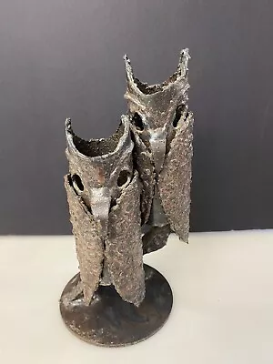 ARIK AMIR Vintage Rare Brutalist Heavy Guage Metal Owl Sculpture Israel Artist  • $95