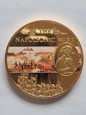 A 2013 St Helena NAPOLEON (Battle Of The Pyramids - 1798) Gold Plated 25p Coin • £6.99