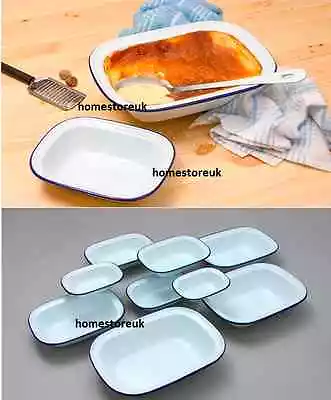 Falcon Enamel Pie Dish Steak Pudding Ashet Bake Baking Oblong Oven White Tin New • £7.49