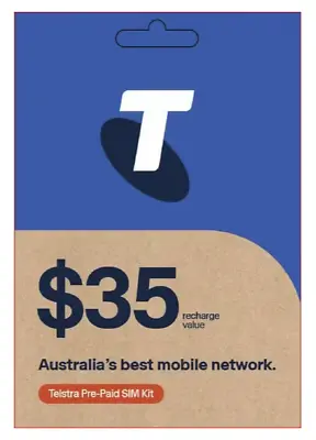 TELSTRA $35 Prepaid SIM Starter Kit◉35GB◉4G And 5G◉28 Days Exp◉Unlimited Local◉ • $29.95