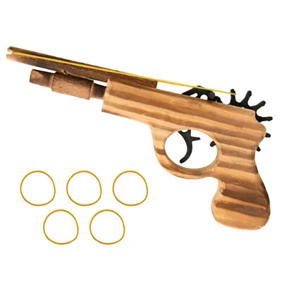£5.99 • Buy Wooden Rubber Band Gun Launcher Sooting Pistol Hand Gun Retro Toy Gift Boy