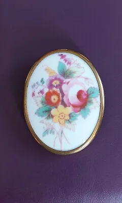 £7 • Buy Vintage Royal Worcester Porcelain/china Floral Brooch