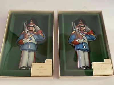 Hallmark Keepsake 4.5  Tin Soldier Ornament 1982 Lot Of 2 • $9.75