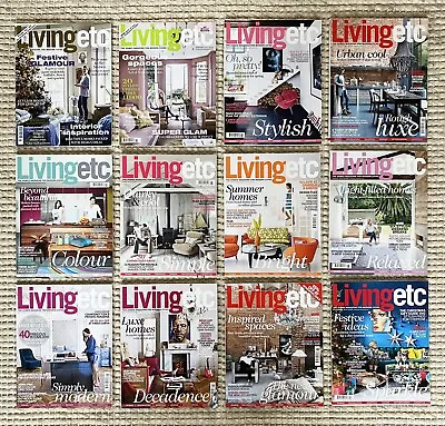 £22.50 • Buy Living Etc Magazine Bundle - 12 Issues From 2012