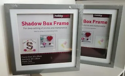 £20 • Buy Job Lot Of  2 Hobby Craft Shadow Box Frames (grey) 25cm X 25cm X 3 Cm