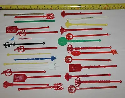 Vintage 18 Swizzle Stir Sticks Lot Cocktail Drink Restaurant Hotel Bar Ski Space • $15.99