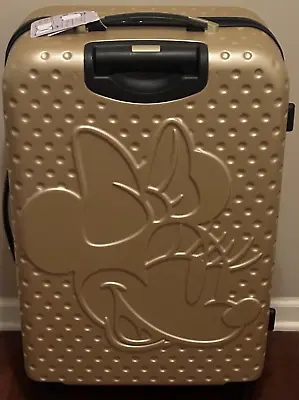 Disney Minnie Mouse Gold Carry-On Spinner FUL Suitcase Textured Hard Luggage 28  • $155.99