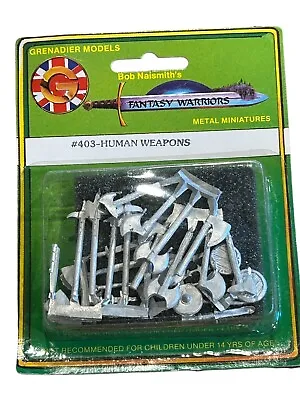 Grenadier Fantasy Warriors Lead Model Figures #403 Human Weapons VTG RPG D&D NOS • $9.95