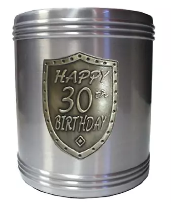 30th Birthday Vidori Stainless Steel Engravable With Badge Can Holder • $19.95