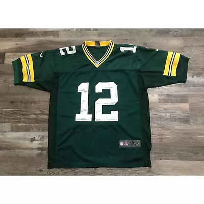 Nike On Field Aaron Rodgers Green Bacy Packers Sewn Jersey Mens Size 48 READ • $26.37