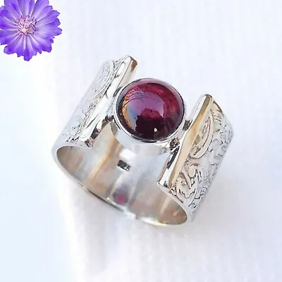 Red Garnet Gemstone 925 Silver Ring Handmade Jewelry Ring All Size For Women • $15.61