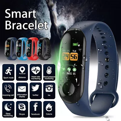 Bluetooth Smart Bracelet Fitbit Style Heart Rate Monitor Watch Pedometer Tracker • $15.99