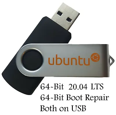 Ubuntu Linux 20.04 LTS 64 Bit Bootable 8GB USB Flash Drive And Install Guide • $14.95