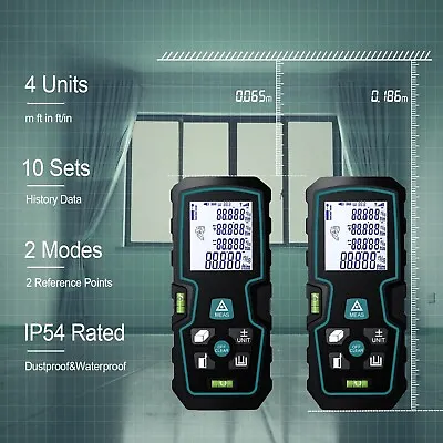 Handheld Digital Laser Distance Meter Measure Range Finder 165ft LCD Display UK • £24.99