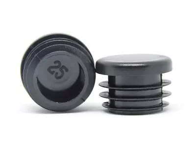 £17.65 • Buy 25mm Round End Caps Plastic Blanking Plugs Bungs PipeTube Inserts / Black