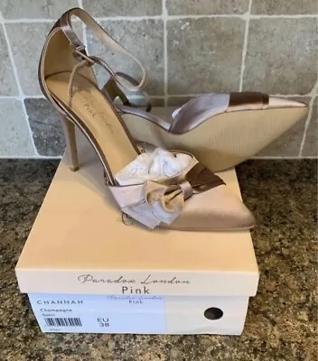 Paradox London Champagne Shoes Size 5 Court Stiletto Heels Evening Wedding Eur38 • £17.50