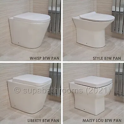 £92.95 • Buy BTW Modern Back To Wall Toilet Pans Including Seat - Optional Styles Available 1