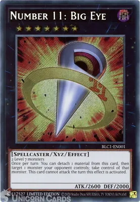 BLC1-EN001 Number 11: Big Eye : Secret Rare Limited Edition YuGiOh Card • $5.33