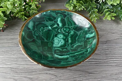 Large Malachite Dish Round Malachite Bowl From Congo  14.9 Cm  # 18031 • $74.66