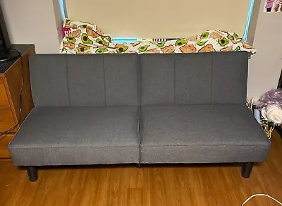 Futon (Gray) / Mainstays Studio / Linen Upholstery  / Sofa Lounger Bed • $70