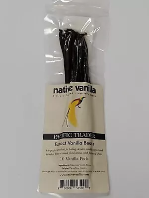 Native Vanilla Grade B New Guinea Vanilla Beans – 10 Vanilla Pods NEW Sealed • $15