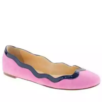 J. Crew Factory Suede Ballet Flats Pink Blue 9 • $29