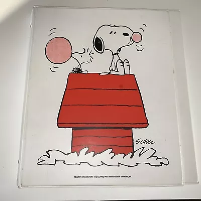 Vtg Snoopy W/ Woodstock 3 Ring Binder Vinyl Tri-fold Peanuts Collectible RARE • $55