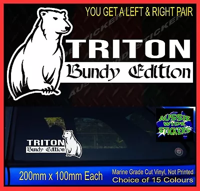 TRITON 4x4 Stickers Accessories Ute Car Rum Funny Decal BUNDY EDITION 200mm PAIR • $12.90