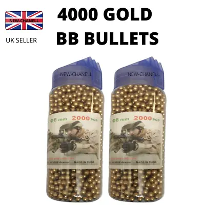 £10.99 • Buy 4000 GOLD BULLETS HIGH GRADE BB GUN Pellets Ammo 6 Mm 0.012 G Airsoft 2x2000