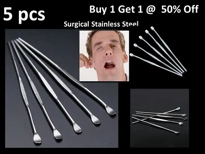 5 Pcs Stainless Steel Ear Pick Wax Curette Remover Cleaner Tool Earpick  ❤❤❤❤❤ • £1.95