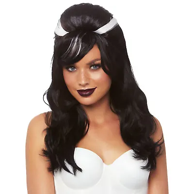 Frankie Monster Bride Black And White Bouffant Wig • $12.93