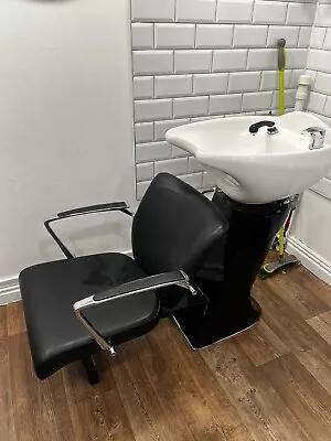 Wash Basin Backwash Station With Leather Chair Seat For Hair Beauty Salon • £44.89