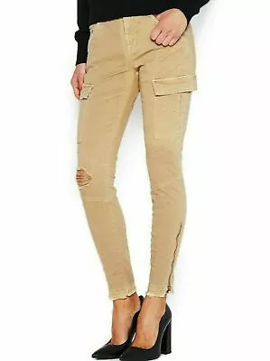 New J Brand $248 Houlihan Mid Rise Skinny Cargo Crop In Ripped Sandsky Sz 25 • $49.99