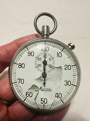 Vintage Minerva Decimal Stopwatch Swiss Made Mechanical Not Tested • $79.99