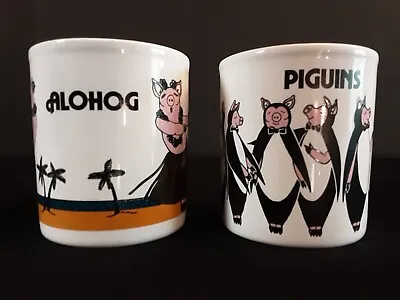 Kiln Craft 2 Pig Themed Coffee Tea Mug Piguins And Alohog Whimsical  • $16.99