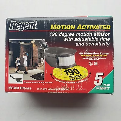 Regent Motion Activated 190 Degree Adjustable Security Sensor MS403 Bronze New • $12.54