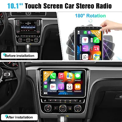 10.1'' Android 13 Rotatable GPS Car Stereo Radio Double DIN Touch Screen Player • $155.32