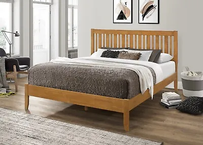 Solid Wood Oak Bed Frame Rievaulx 4ft6 Double 5ft Kingsize Mattress Option • £269.99