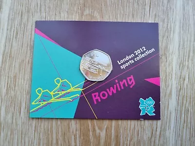 London 2012 Olympic BUNC Rowing 50p Carded Coin • £6