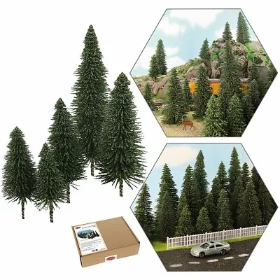 40pcs Model Pine Trees Deep Green Pines HO O N Z Scale Model Railway Layout • £17.99