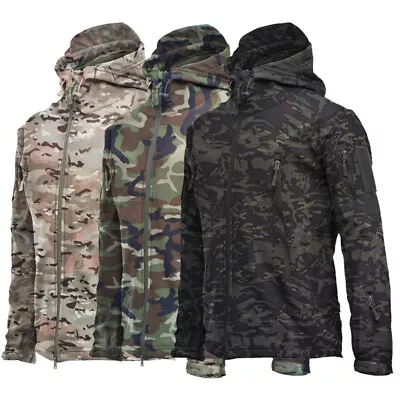 Jacket Shark Skin Soft Shell Mens Military Jackets Waterproof Tactical Jacket • $36.08