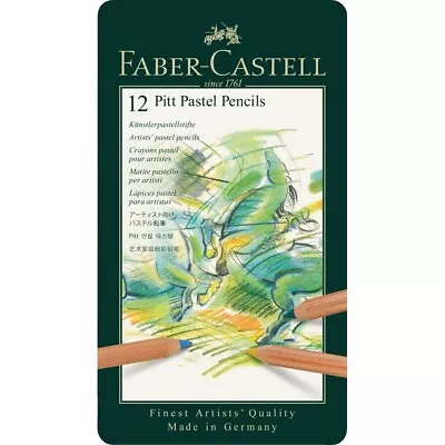 Faber Castell PITT Pastel Pencils Tin Of 12 Brand New - Free Postage • $19.88