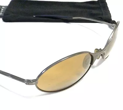 RARE OAKLEY E WIRE GEN 1 SUNGLASSES Gunmetal Frame W/ Gold Iridium Lenses • $449.99