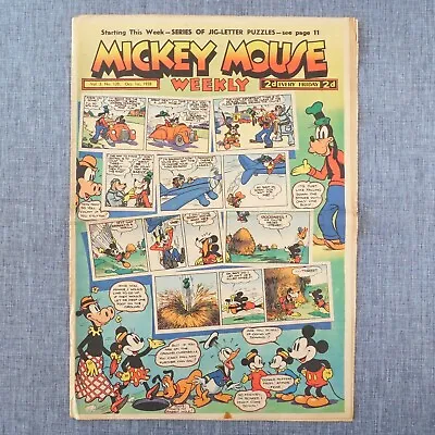1938 Mickey Mouse Weekly Comics Vol. 3 No. 139 Walt Disney Vintage Newspaper • $49.99
