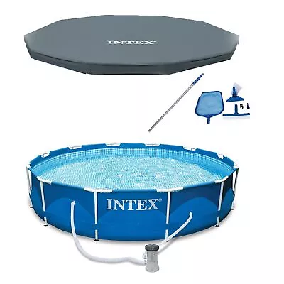 INTEX 12' X 30  Metal Frame Above Ground Pool Filter Cover & Maintenance Kit • $181.99