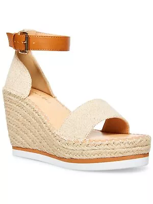 MADDEN GIRL Womens Beige 1  Platform Anastasia Toe Wedge Espadrille Shoes 9 M • $17.99