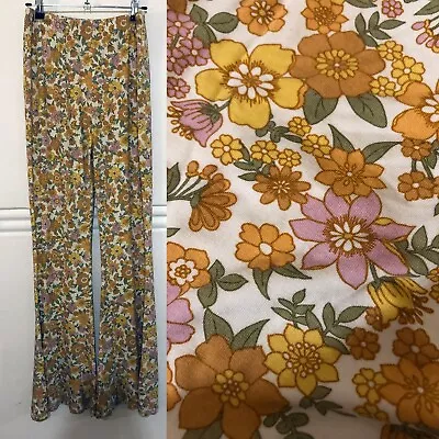 Ghanda Size 12 Floral Flared Stretch Yoga Pants • $24.99