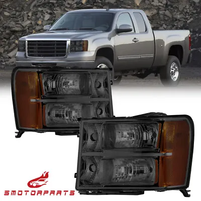 Pair Headlights Assembly For 2007-2013 GMC Sierra 1500 2500HD 3500HD Headlamps • $68.95