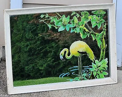 Vintage Turner Mfg Mirror FLAMINGOS Mid Century Decoratives Arts 28 X 21  MCM • $174.99